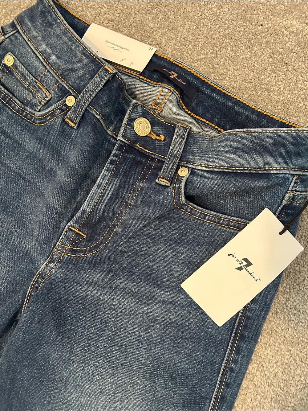 7 For All Mankind Dark Blue Bootcut Jeans - Picture 2 of 2